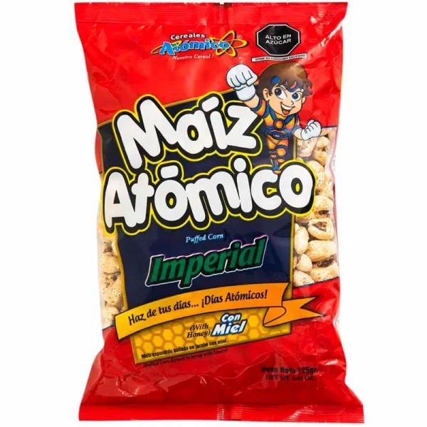 Maiz Atomico Imperial con Miel. 125g. Caja x 20 Unid.